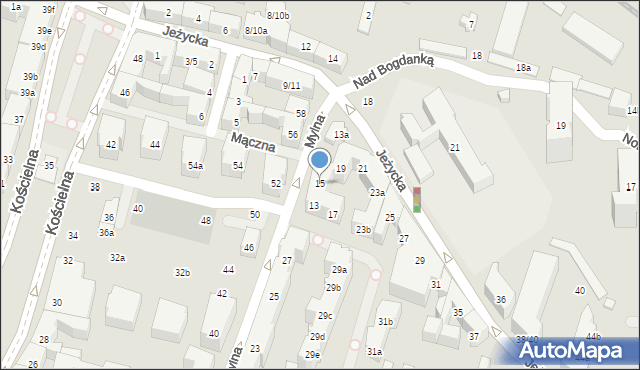 Poznań, Jeżycka, 15, mapa Poznania