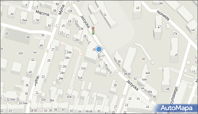 Poznań, Jeżycka, 31, mapa Poznania