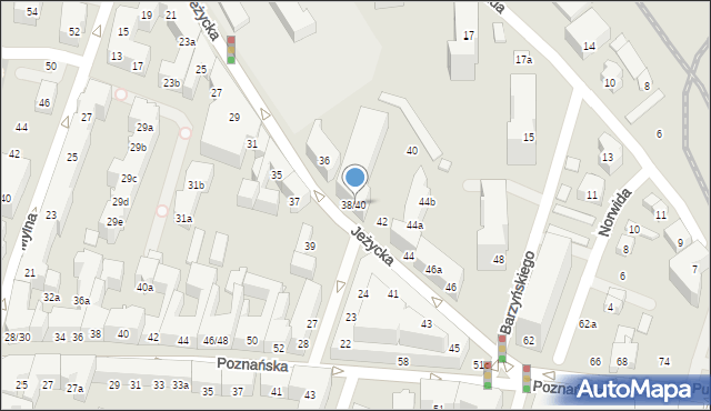 Poznań, Jeżycka, 38/40, mapa Poznania