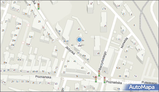 Poznań, Jeżycka, 44a, mapa Poznania