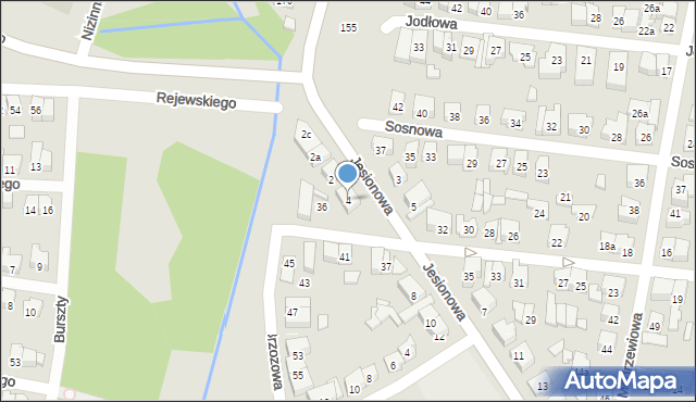 Poznań, Jesionowa, 4, mapa Poznania