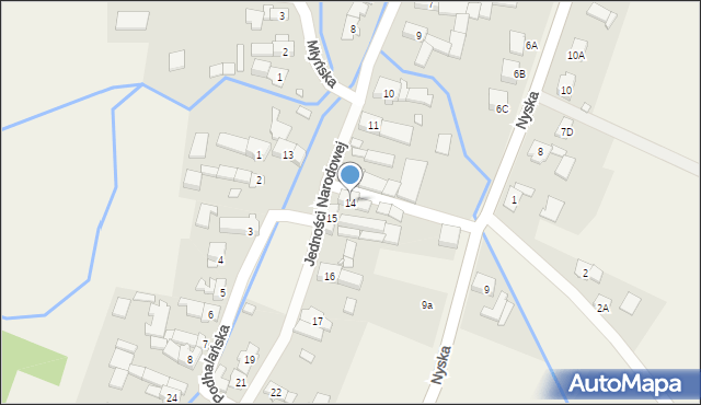 Prusinowice, Jedności Narodowej, 14, mapa Prusinowice