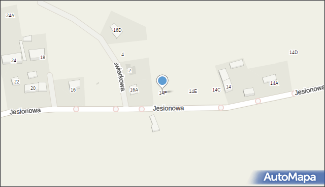 Przejazdowo, Jesionowa, 14F, mapa Przejazdowo