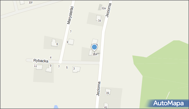 Przyjaźń, Jeziorna, 36A, mapa Przyjaźń