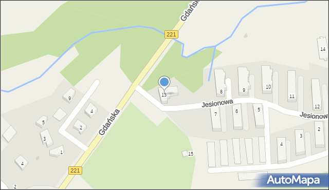 Przywidz, Jesionowa, 13, mapa Przywidz