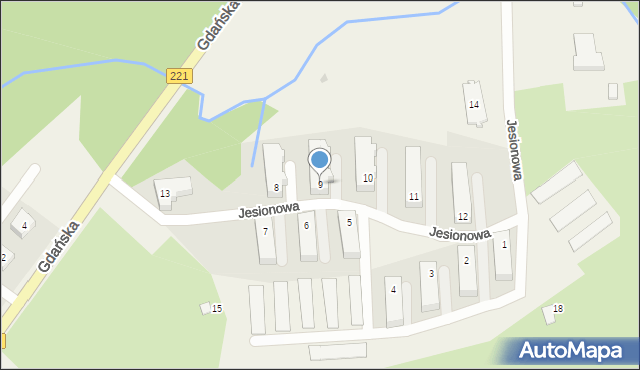 Przywidz, Jesionowa, 9, mapa Przywidz