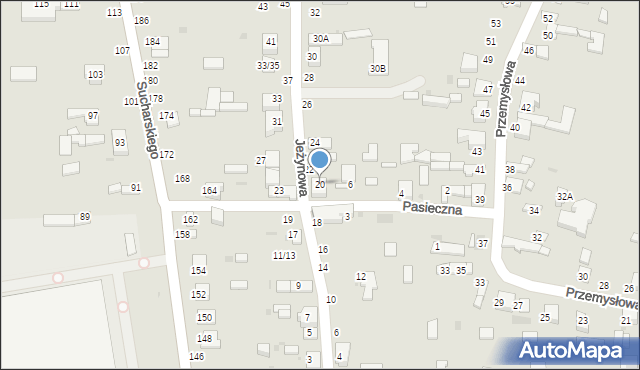 Radomsko, Jeżynowa, 20, mapa Radomsko