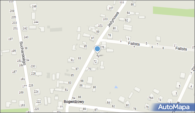 Radomsko, Jeżynowa, 74, mapa Radomsko