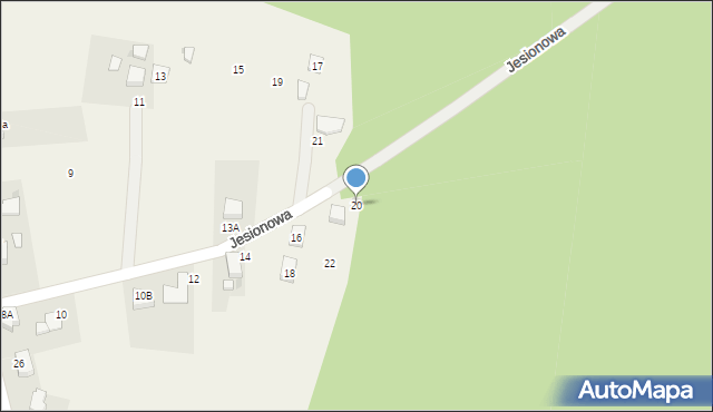 Radostowice, Jesionowa, 20, mapa Radostowice