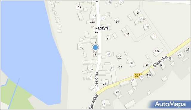 Radzyń, Jeziorna, 5, mapa Radzyń