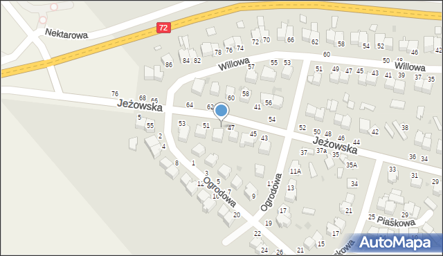 Rawa Mazowiecka, Jeżowska, 49, mapa Rawa Mazowiecka