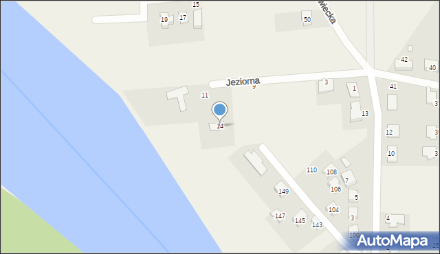 Rosnówko, Jeziorna, 14, mapa Rosnówko