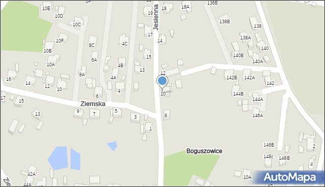 Rybnik, Jesienna, 10, mapa Rybnika