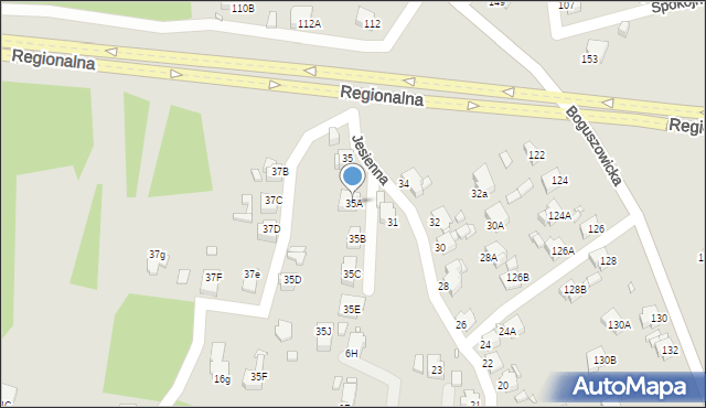 Rybnik, Jesienna, 35A, mapa Rybnika