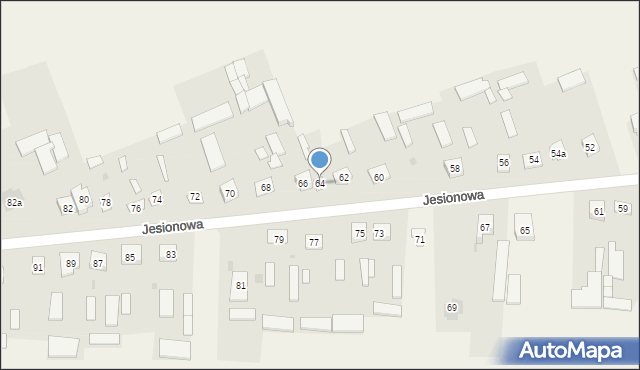 Rząśnik, Jesionowa, 64, mapa Rząśnik