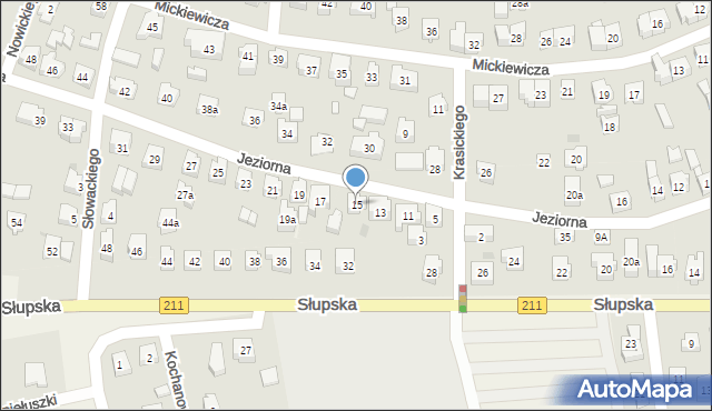 Sierakowice, Jeziorna, 15, mapa Sierakowice