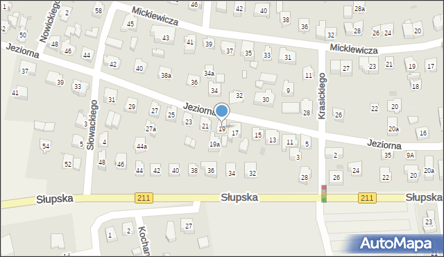 Sierakowice, Jeziorna, 19, mapa Sierakowice