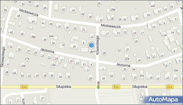 Sierakowice, Jeziorna, 28, mapa Sierakowice