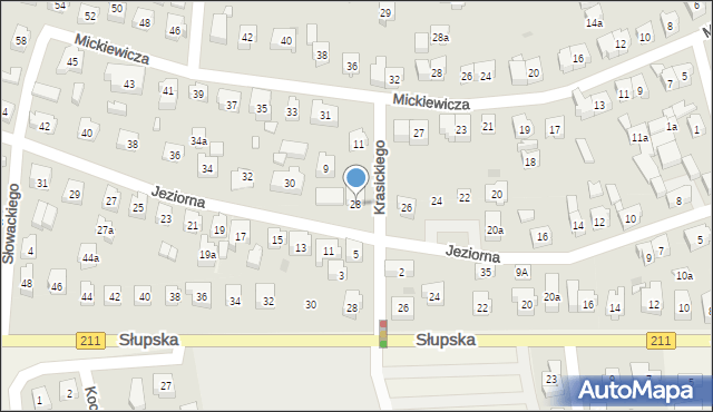 Sierakowice, Jeziorna, 28, mapa Sierakowice