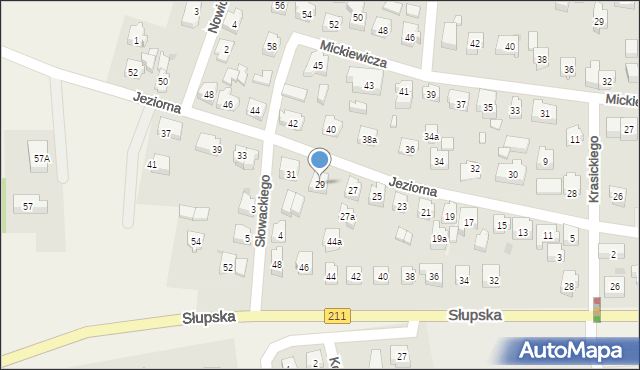 Sierakowice, Jeziorna, 29, mapa Sierakowice