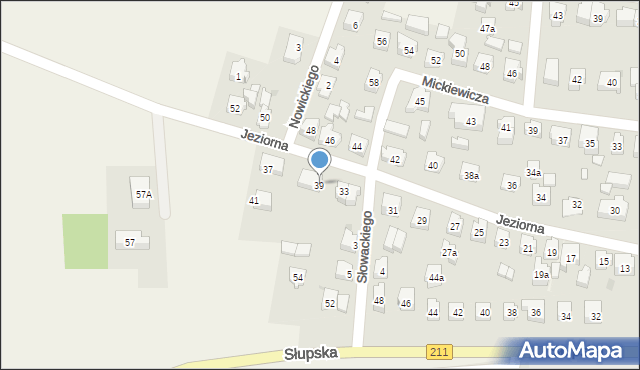 Sierakowice, Jeziorna, 39, mapa Sierakowice