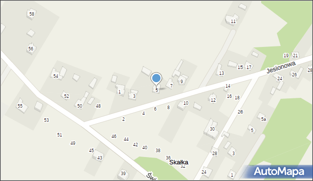 Skałka, Jesionowa, 5, mapa Skałka