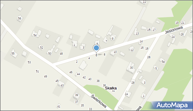 Skałka, Jesionowa, 6, mapa Skałka