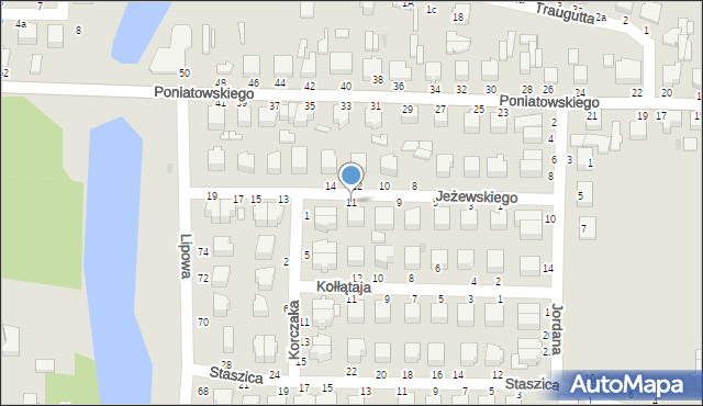 Skierniewice, Jeżewskiego Kazimierza, 11, mapa Skierniewic