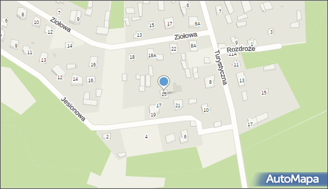 Skuszew, Jesionowa, 15, mapa Skuszew