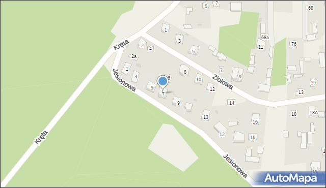 Skuszew, Jesionowa, 7, mapa Skuszew