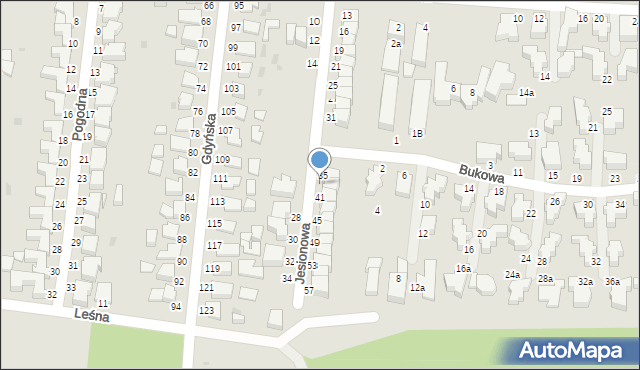 Słupsk, Jesionowa, 39, mapa Słupska