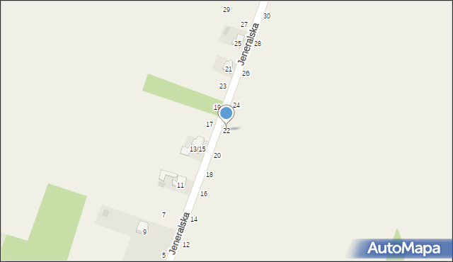 Smardzewice, Jeneralska, 22, mapa Smardzewice