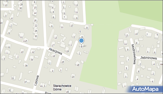 Starachowice, Jesionowa, 4, mapa Starachowic