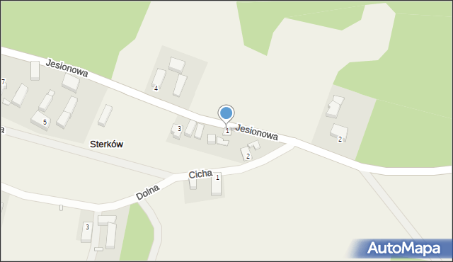 Sterków, Jesionowa, 1, mapa Sterków