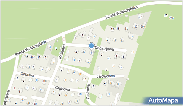 Stęszewko, Jesionowa, 8, mapa Stęszewko