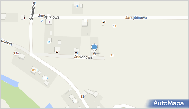 Stradomia Wierzchnia, Jesionowa, 29, mapa Stradomia Wierzchnia