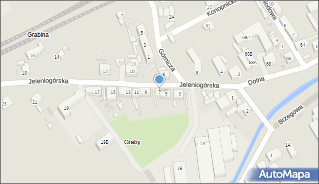 Strzegom, Jeleniogórska, 7, mapa Strzegom