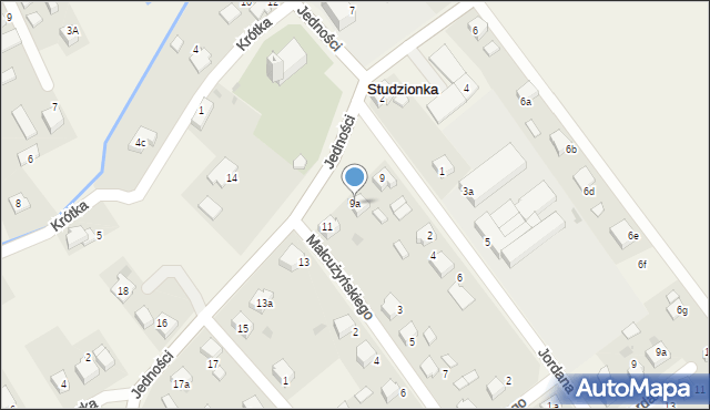 Studzionka, Jedności, 9a, mapa Studzionka