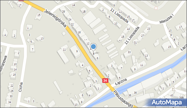 Świebodzice, Jeleniogórska, 8, mapa Świebodzice