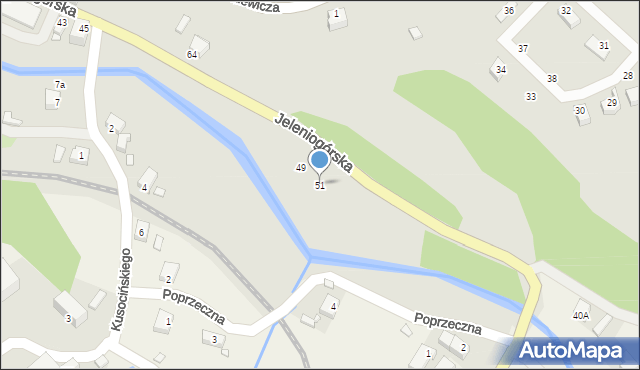 Świerzawa, Jeleniogórska, 51, mapa Świerzawa