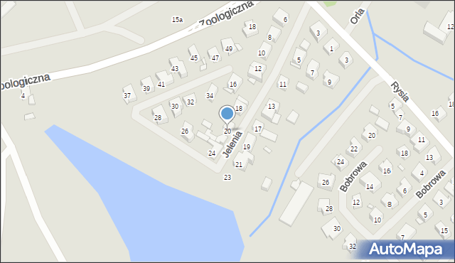 Szczecin, Jelenia, 20, mapa Szczecina