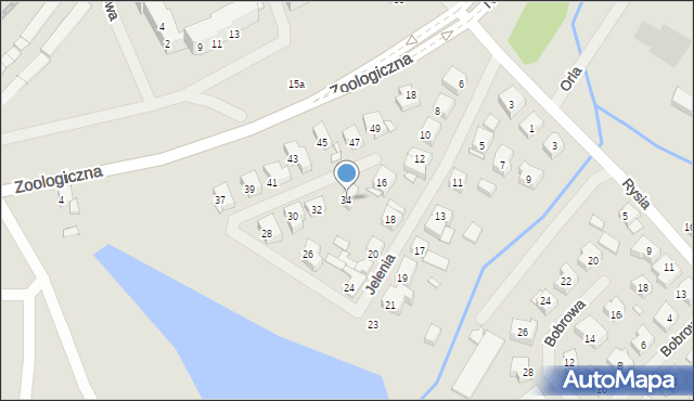 Szczecin, Jelenia, 34, mapa Szczecina