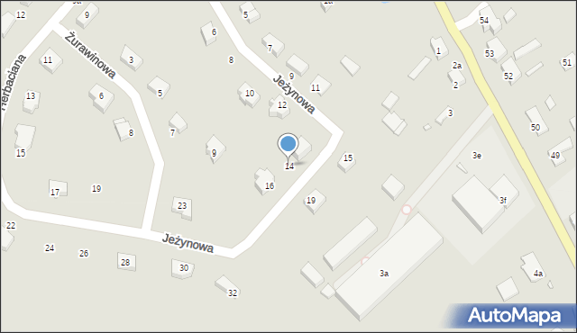 Szczecin, Jeżynowa, 14, mapa Szczecina