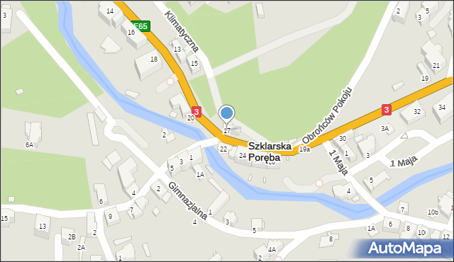 Szklarska Poręba, Jedności Narodowej, 17, mapa Szklarska Poręba