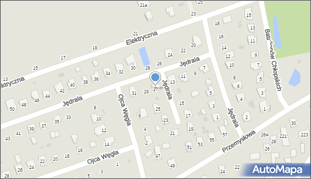 Tarnobrzeg, Jędrala Walentego, 27, mapa Tarnobrzegu