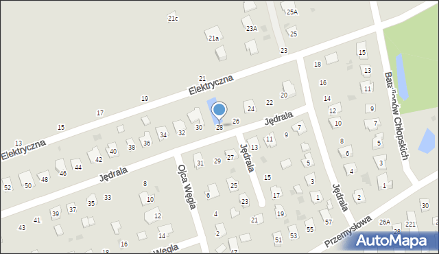 Tarnobrzeg, Jędrala Walentego, 28, mapa Tarnobrzegu