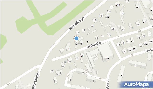 Tarnobrzeg, Jędrusiów, 3, mapa Tarnobrzegu