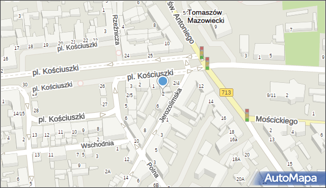 Tomaszów Mazowiecki, Jerozolimska, 2, mapa Tomaszów Mazowiecki