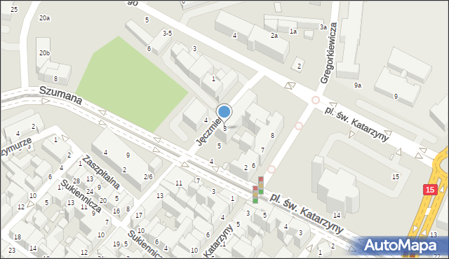 Toruń, Jęczmienna, 3, mapa Torunia