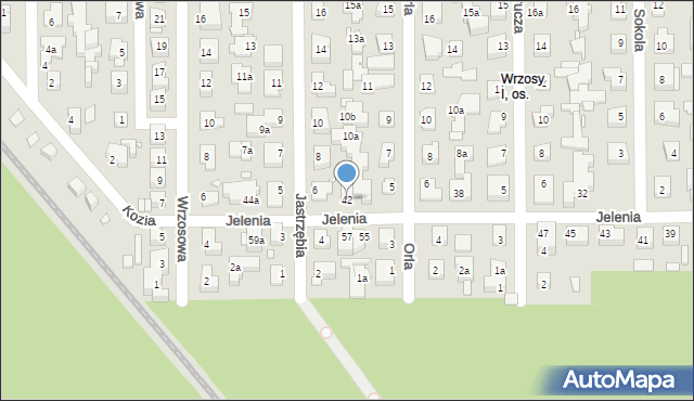 Toruń, Jelenia, 42, mapa Torunia